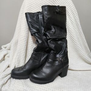 Dream Pairs Sleek Black Heeled Boots